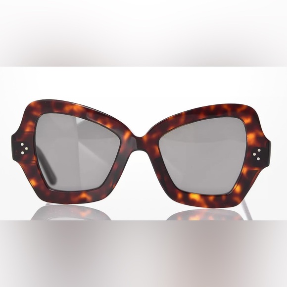 Celine Tortoise Shell Geometric Oversized “Havana” Sunglasses CL400671 - Picture 1 of 13